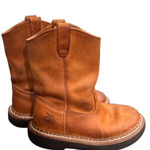 Georgia Boot Tan Kids Leather Wellington Boots size 12